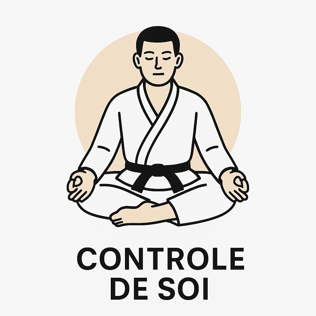 jiujitsuka en position de yoga pour symboliser le contrôle de soi